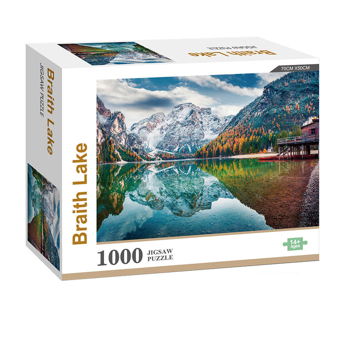 Puzzle 1000 Piezas Paisaje Lago Braies Italia