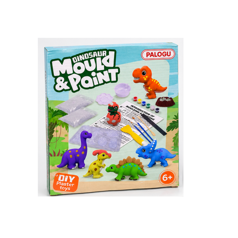 Set Para Modelar En Yeso Y Pintar Tridimensional, Dinosaurios
