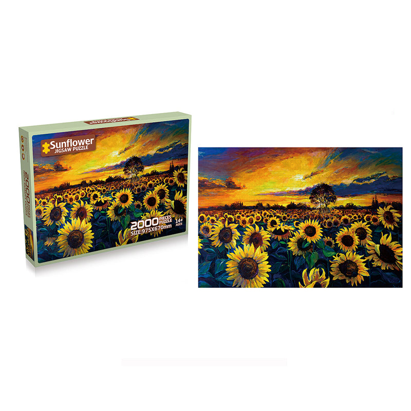 Puzzle 2000 Piezas Foto De Campo De Girasoles