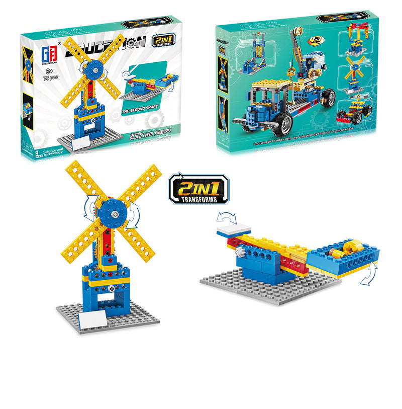 Laboratorio De Construcción 75 Piezas Máquinas Con Principio De Palanca 2 en 1 - Vadell cl