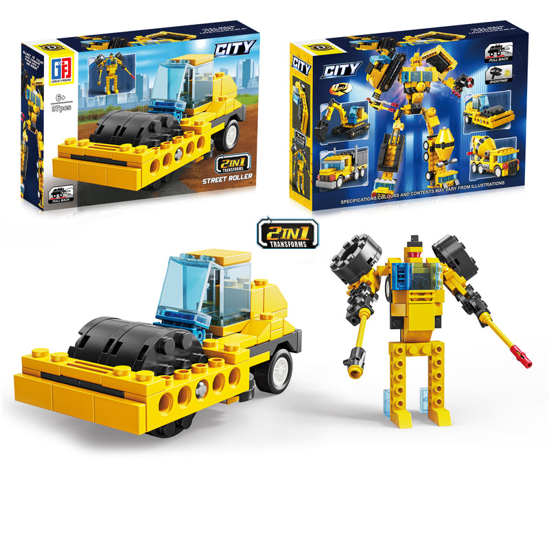 Laboratorio De Construcción 97 Piezas Máquina Con Rodillo De Construcción Y Transformer - Vadell cl
