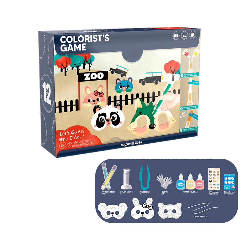 Set Para Armar Y Pintar 3 Máscaras De Animales
