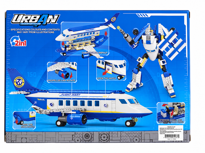 Avión Privado Robot Transformable con Luz 319 piezas
