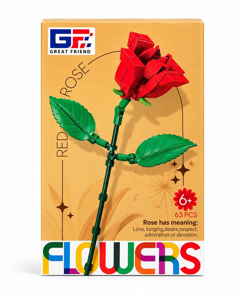 Varitas Flores Bloques Armables Rosa – 63 Piezas