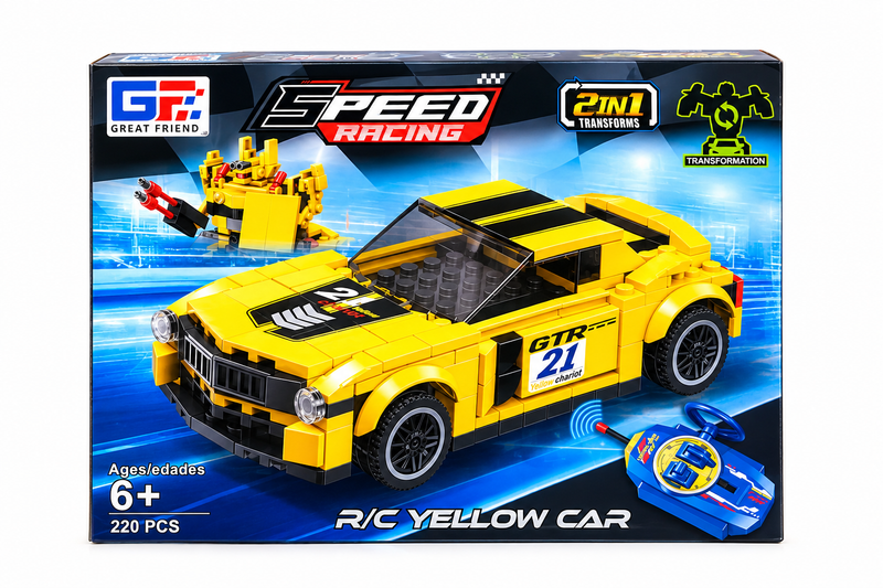 Auto Deportivo Chevrolet Camaro Transformable a Control Remoto 220 piezas