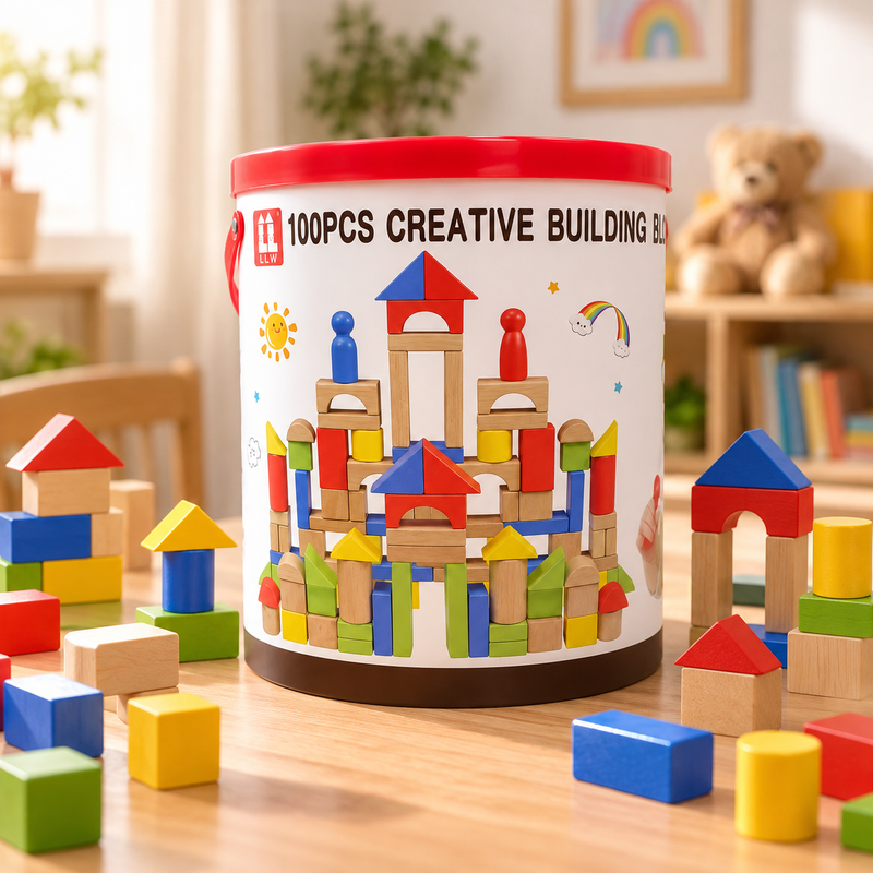 Bloques de Madera Infantil 100 Piezas