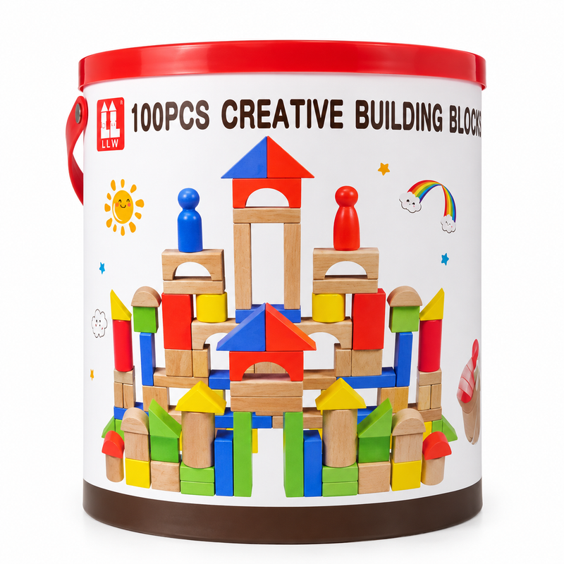 Bloques de Madera Infantil 100 Piezas