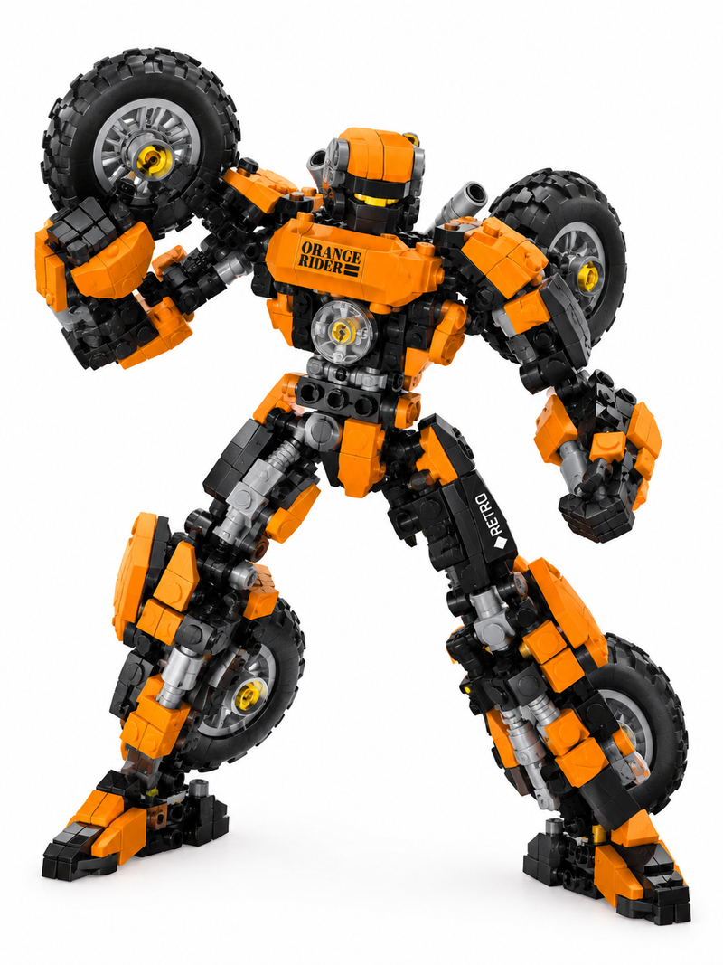 Moto Robot Transformable 4 en 1 – Moto Naranja 133 piezas