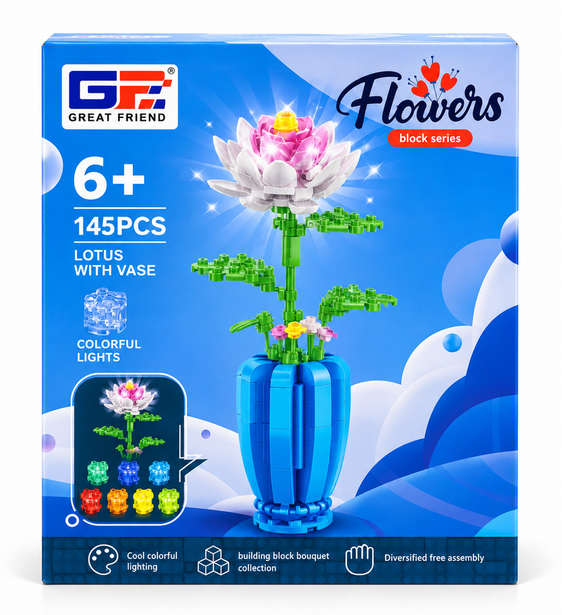 Flor de bloques Armable Florero – Loto 145 pizas