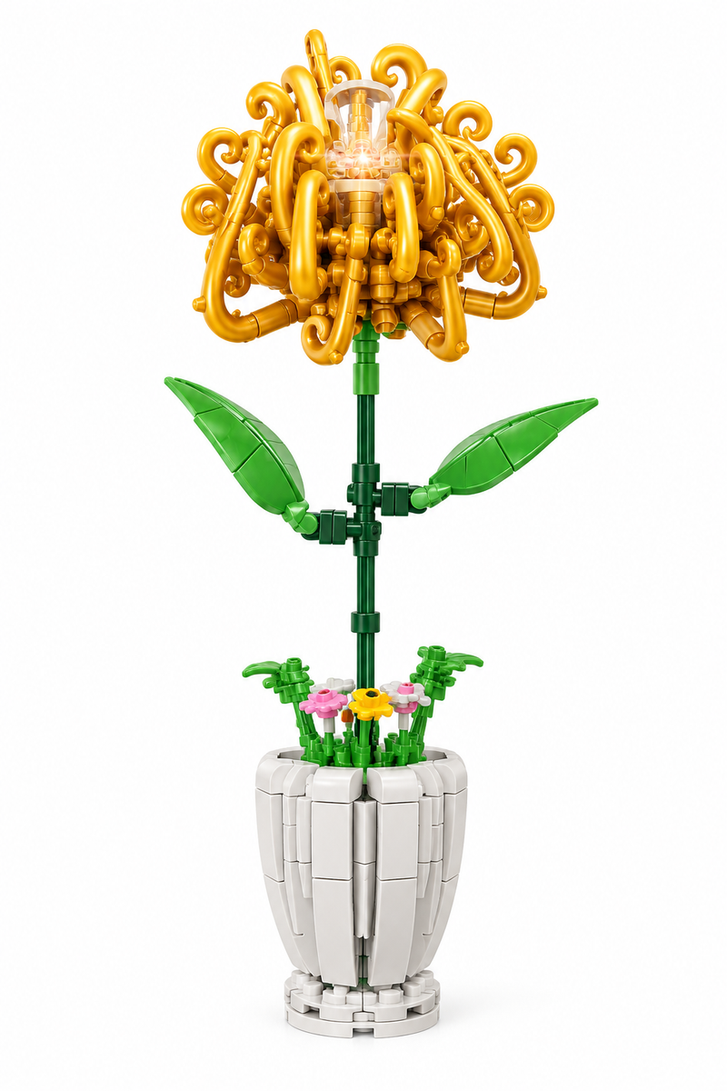 Flor de bloques Armable Florero – Crisantemo 174 piezas