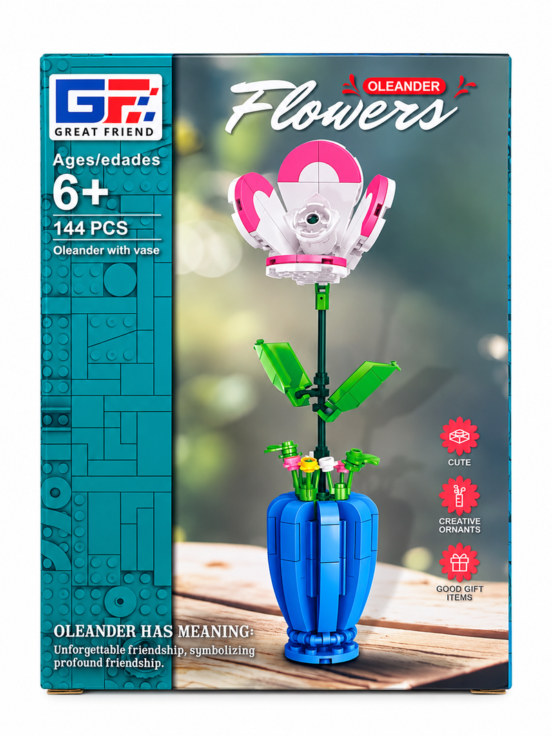 Flor de bloques Armable Florero – Laurel de flor 144 piezas