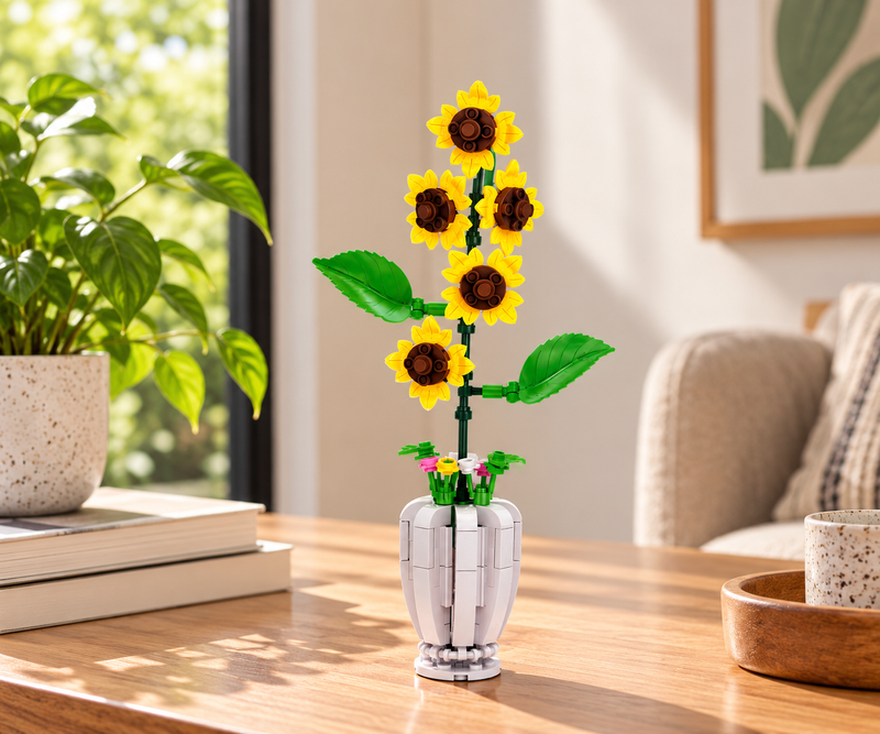Flor de bloques Armable Florero – Girasoles 148 piezas