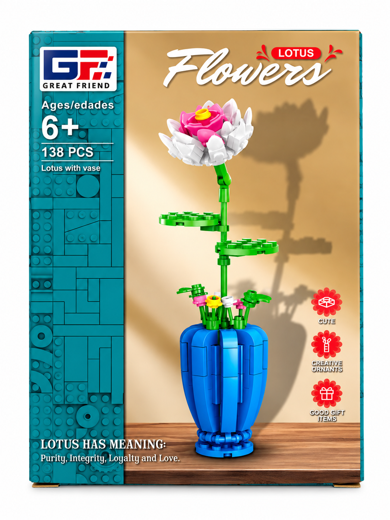 Flor de bloques Armable Florero – Lotus 138 piezas