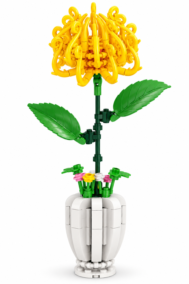 Flor de bloques Armable Florero – Crisantemo 165 piezas