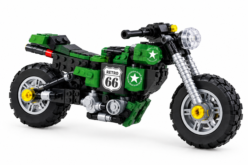 Moto Robot Transformable 4 en 1 – Moto verde 136 piezas
