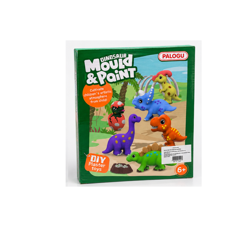Set Para Modelar En Yeso Y Pintar Tridimensional, Dinosaurios