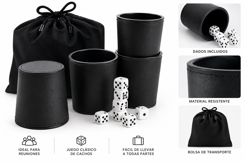Set de 4 cachos y Bolsa de Terciopelo