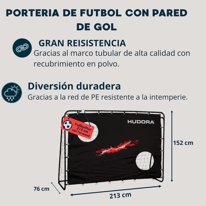 ARCO DE ENTRENAMIENTO DE FUTBOL HUDORA CON PARED DE GOL