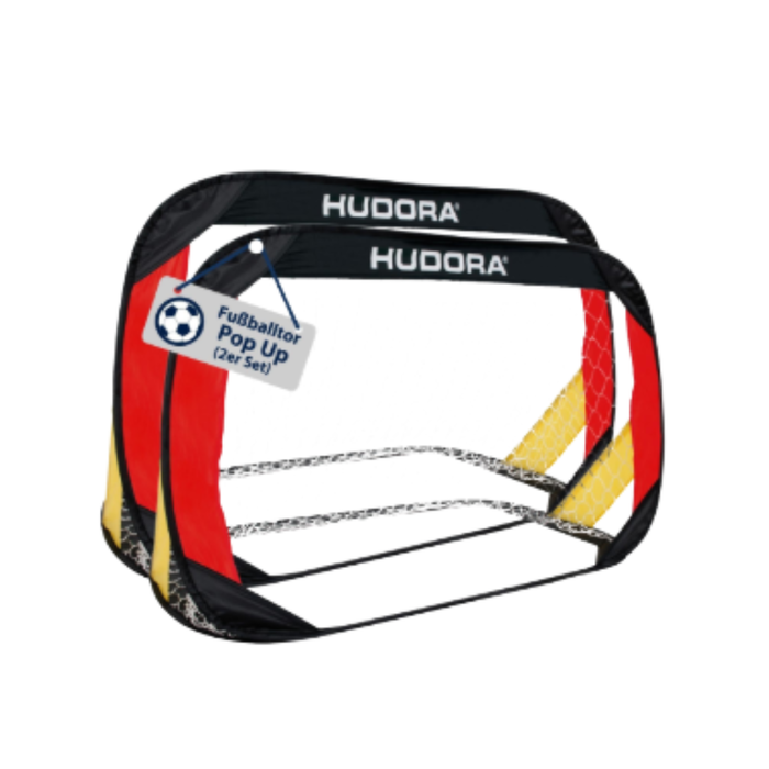 PAR DE  ARCOS DE FUTBOL PLEGABLES HUDORA