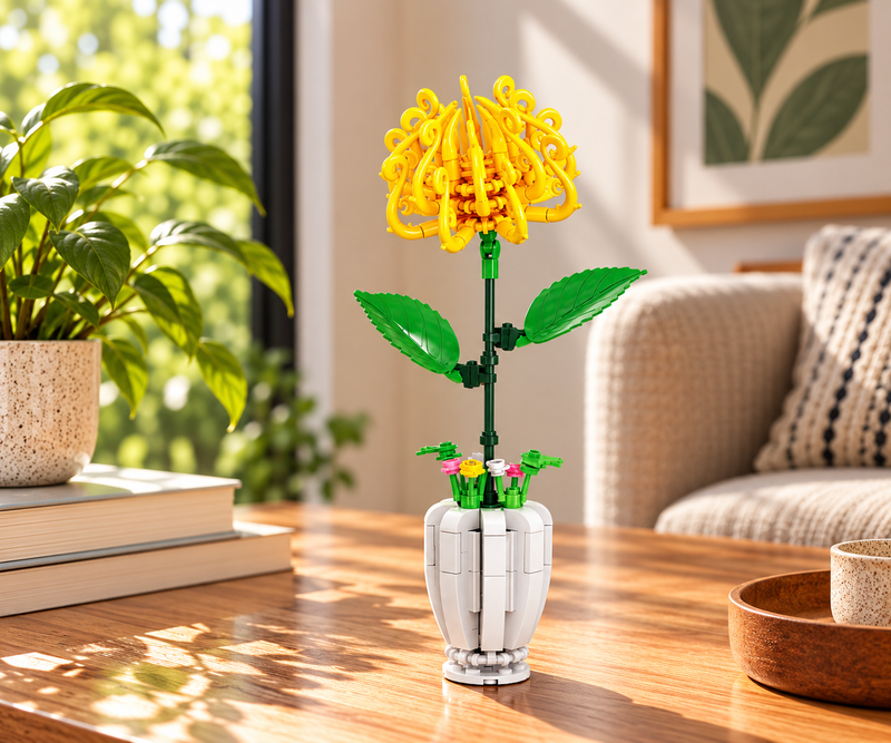 Flor de bloques Armable Florero – Crisantemo 165 piezas