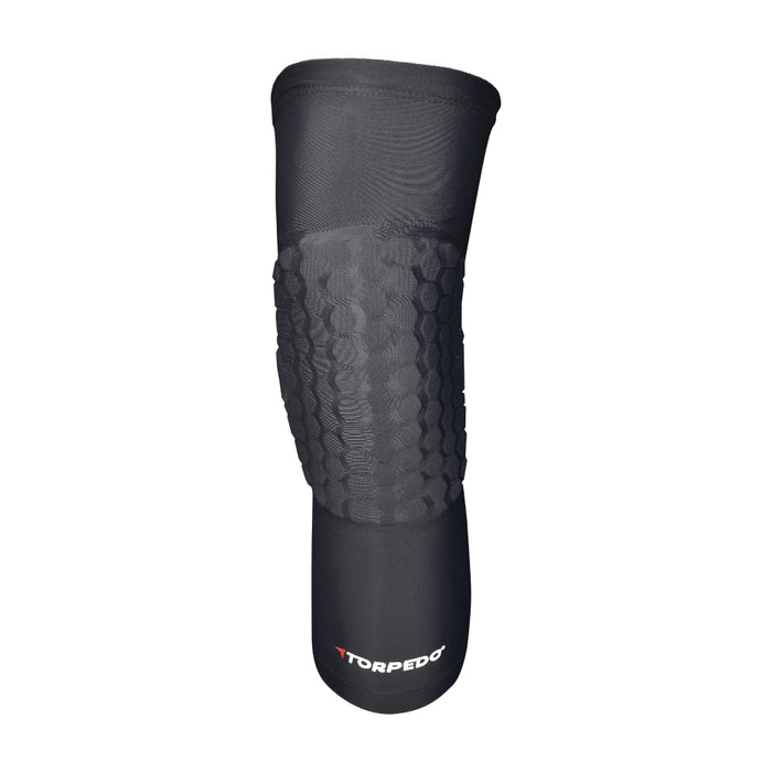 Rodillera de Compresión Torpedo Fitness con Protección Negra Talla L