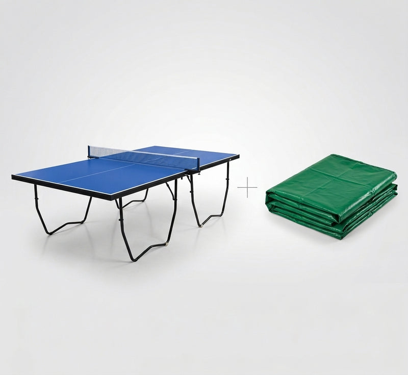 Pack de Mesa de Ping Pong 15 mm Profesional + Funda Plegada Verde