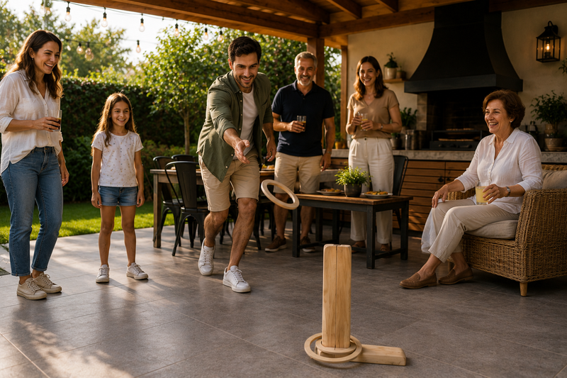 Lanzamiento De Aros De Madera