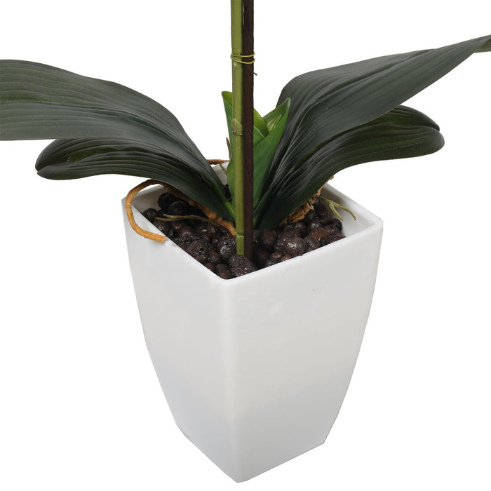 Orquídea artificial morada de 52 cm en macetero - Vadell cl