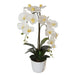 Orquídea artificial blanca de 65 cm en macetero - Vadell cl