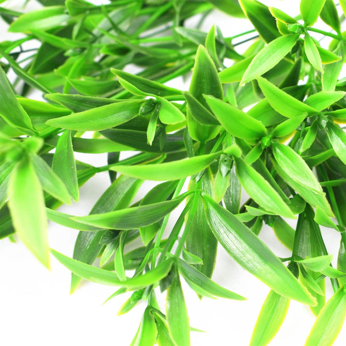 Hierba artificial hoja puntiaguda verde, rama decorativa de 40 cm con protección UV - Vadell cl