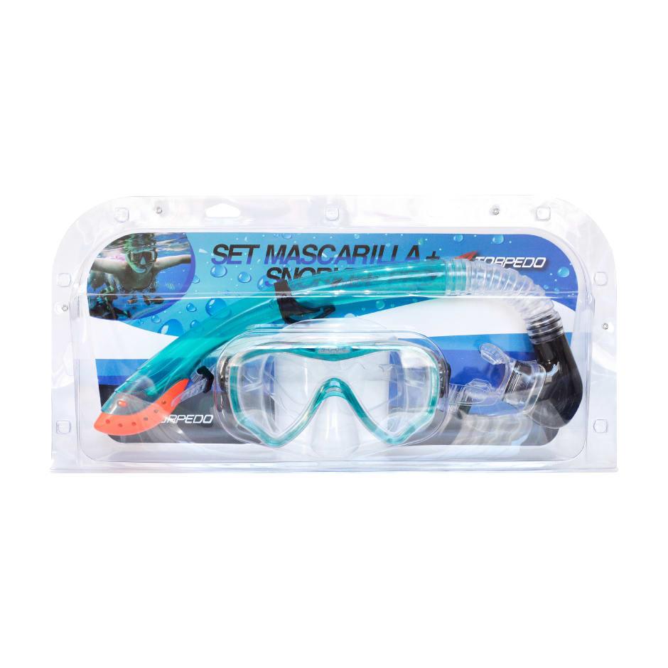 Torpedo Deportes Natación Implementos Set Snorkel Torpedo Pro Adulto Azul Claro Vadell